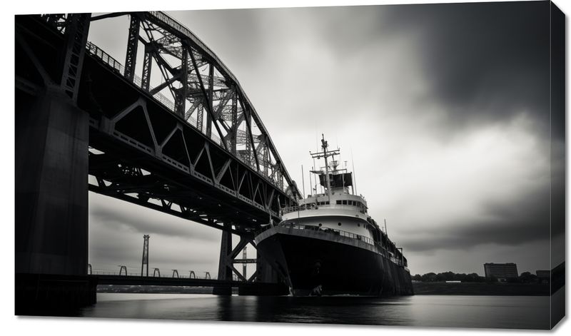 Obraz 100x60cm Statek przy Moście zdjęcie 1