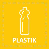 NAKLEJKI śmieci na kosz pojemnik ODPADY PLASTIK