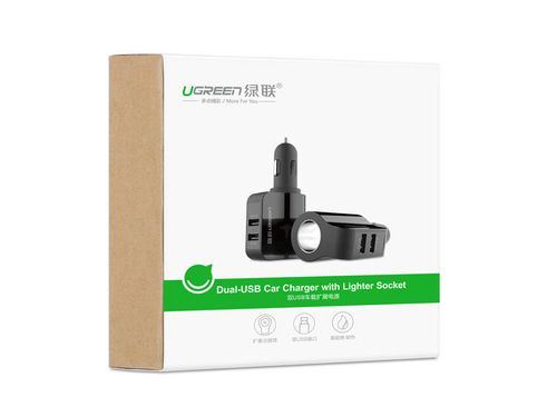 Ładowarka Samochodowa uGreen 2x USB 1x Lighter na Arena.pl