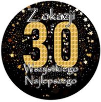 Opłatek na tort Urodziny 18 30 40 50 60 Okazjonalny Happy Birthday Tekst