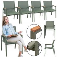 4SZT NOWOCZESNE MOCNE WYGODNE KRZESŁO OGRODOWE BALKON FUERTE 4X OLIWKOWE