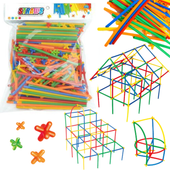 Klocki Słomki Konstrukcyjne Kreatywne 3D Patyczki Rurki Zestaw 700 ele