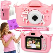 APARAT FOTOGRAFICZNY DZIECIĘCY JENOROŻEC RÓŻOWY KAMERA VIDEO MEGA PREMIUM