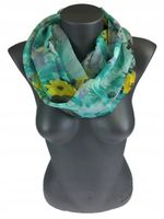 Cienki komin szyfon kwiaty zielony miętowy AP-10