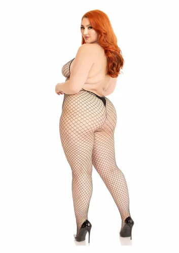 plus net racer neck backless bodystocking czarny xl/xxl na Arena.pl