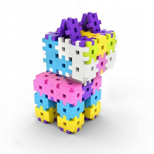 KLOCKI KONSTRUKCYJNE WAFLE MELI Basic Pink 300 El PASTELOWE RÓŻ PUZZLE 3D na Arena.pl