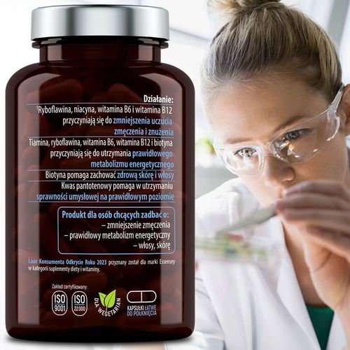 WITAMINA B COMPLEX MAX ZMĘCZENIE UKŁAD NERWOWY UMYSŁ METABOLIZM 90 DNI WEGE na Arena.pl