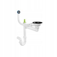 SYFON MANUALNY DO ZLEWOZMYWAKA 1-KOMOROWY CZARNY