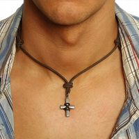 AUSTRALIA Męski NASZYJNIK WISIOREK KRZYŻYK Prezent Regulacja długości Krzyż