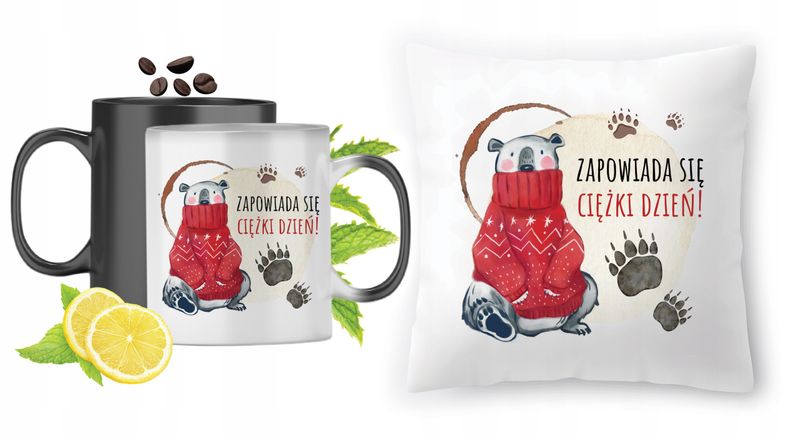 Misie Zestaw Kubek Magiczny + Poduszka Z Nadrukiem Ze Zdjęciem zdjęcie 1