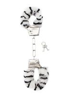 furry handcuffs - zebra