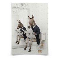 PLAKAT DO ŁAZIENKI WC OSIOŁ Z GAZETĄ W TOALECIE ABSTRAKCJA 50cm x 70cm