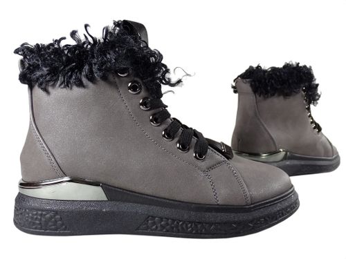 Szare botki damskie snakersy gruba podeszwa 39 na Arena.pl