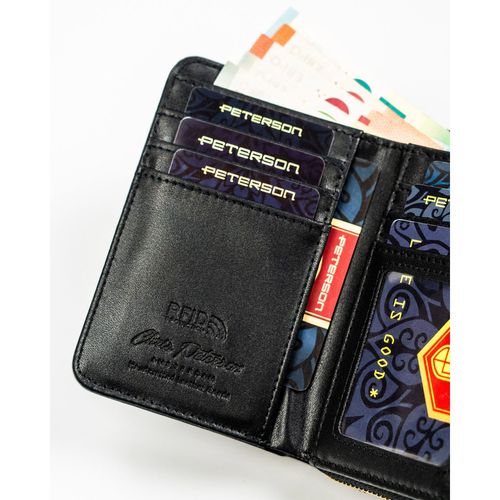 elegancki, mały portfel damski ze skóry ekologicznej w czarnym kolorze na Arena.pl