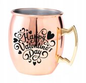 Kubek z uchem ze stali nierdzewnej z grawerem PREZENT NA WALENTYNKI