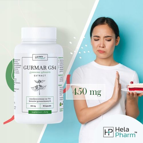 Gurmar GS4 75% kwasów gymnemowych ODCHUDZANIE, CUKIER, APETYT 90 kapsułki na Arena.pl