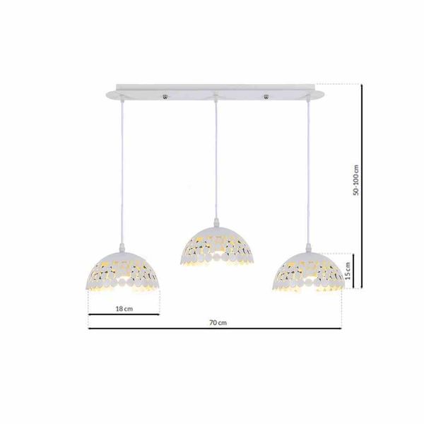 LAMPA WISZĄCA LISA WHITE 3XE27 zdjęcie 7