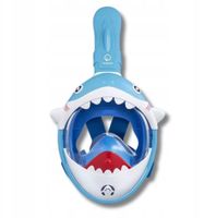 Maska do nurkowania dziecięca pełnotwarzowa z rurką KIDS-SHARK niebieski