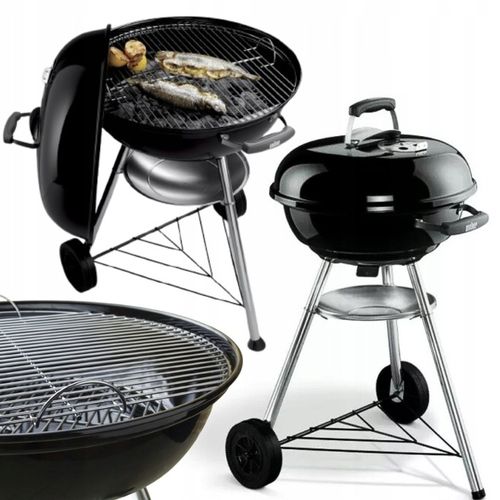 Okrągły GRILL WĘGLOWY z pokrywą ogrodowy grill Weber Compact Kettle 47cm na Arena.pl