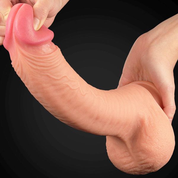 12"" Dual Layered Platinum Silicone Cock zdjęcie 6