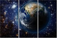 60 90CM OBRAZ 3 ELEM WŚRÓD GWIAZD DRUK PŁÓTNO RAMA