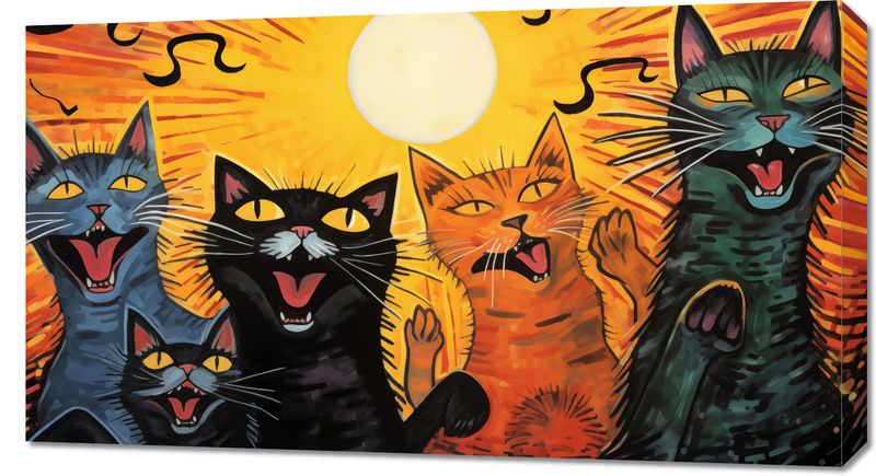 Obraz 90x50cm Kocie Koncertowanie zdjęcie 1