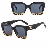 OKULARY PRZECIWSŁONECZNE UV400 Czarne + Panterka damskie + ETUI + ŚCIERKA