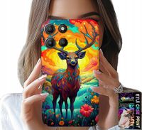 ETUI DO MOTOROLA MOTO G15 - KOLOROWE WZORY JELEŃ ŁOŚ ZWIERZĘTA LEŚNE