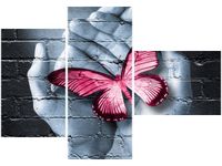100CM 80 OBRAZ 3 ELEM MOTYLOWE GRAFFITI ŚCIENNY
