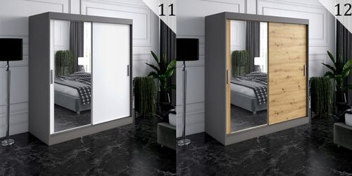 Szafa przesuwna 180cm 2 wnętrza ANTRACYT + ARTISAN na Arena.pl