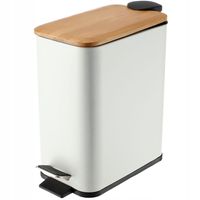 KOSZ NA ŚMIECI ŁAZIENKOWY BAMBUS BIAŁY MAT 5L