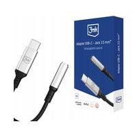 3MK Adapter USB-C - Jack 3,5 mm czarny/black