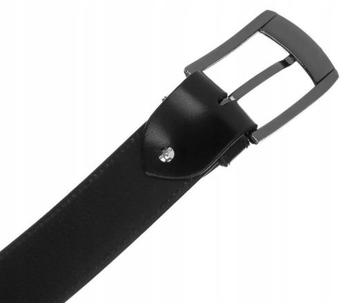 Skorzany szeroki pasek meski z klasyczna klamra na Arena.pl