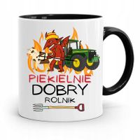 Dla Rolnika Kubek Czarny Piekielnie Dobry Rolnik Z Nadrukiem Ze Zdjęciem