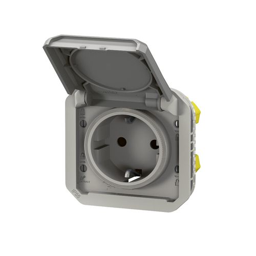 Nowe Plexo - Gniazdo Schuko 2P+Z zaciski automatyczne, mechanizm 16 A-250V~ - szare - Legrand 069570L na Arena.pl