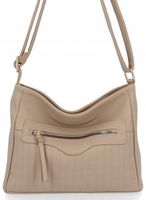 Herisson - torebka worek zamek przeszycia ciemny beżowy 1052L2089