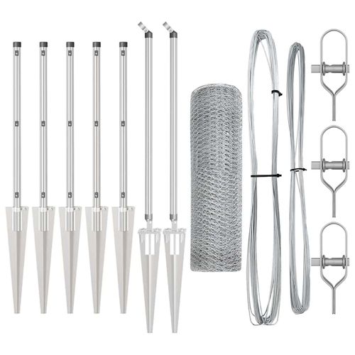 Ogrodzenie z słupkami Srebrny 0.6 x 10 m Stal pokryta PCV na Arena.pl