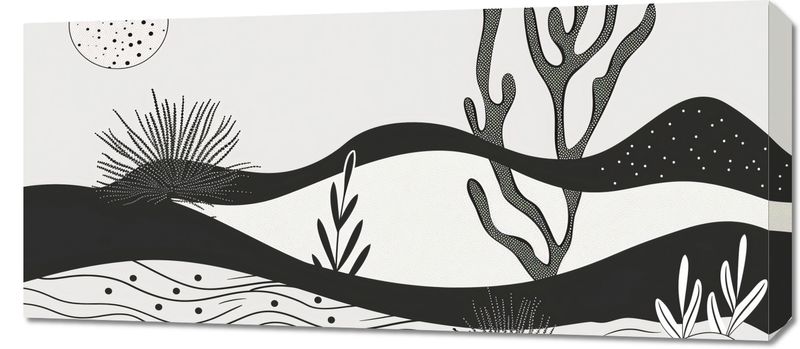 Obraz 90x40cm Ogród przy Nocy zdjęcie 1