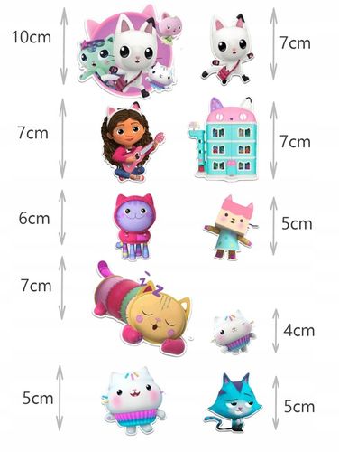 Jadalne Dekoracja KOCI DOMEK GABI Z OPŁATKA CUKROWEGO 10 ELEMENTÓW-WYCIĘTE na Arena.pl