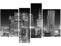 130CM 85 OBRAZ 4 ELEM WARSZAWA NOCĄ ŚCIENNY