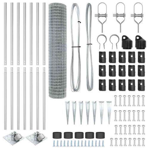 Ogrodzenie z słupkami Srebrny 1.5 x 10 m Stal na Arena.pl