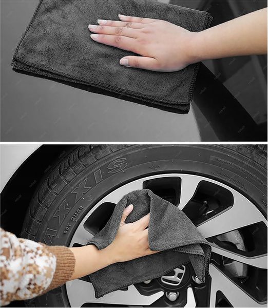 5X RĘCZNIK ŚCIERECZKA Z MIKROFIBRY DO MYCIA OSUSZANIA AUTA 300g 30cm BLACK zdjęcie 9