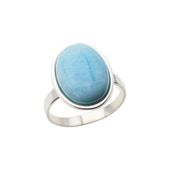 Pierścionek regulowany - owalny Larimar 16x12 mm w srebrze