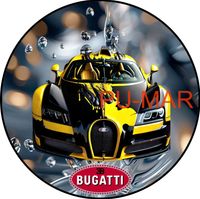 Opłatek na tort Urodziny 18 30 40 Bugatti Auto Samochód Logo Tekst Gratis