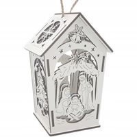 LAMPION na RORATY drewniany JAKOŚĆ BIAŁY