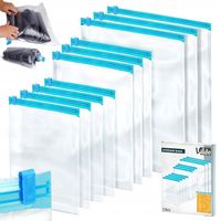 10x Worki PRÓŻNIOWE rolowane zwijane podróżne na ubrania odzież