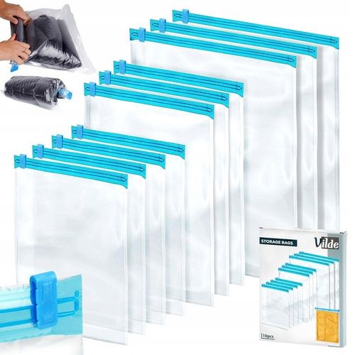 10x Worki PRÓŻNIOWE rolowane zwijane podróżne na ubrania odzież na Arena.pl