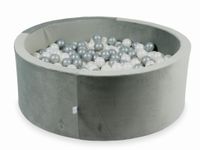 Suchy basen z piłeczkami 500 sztuk 110x40 Velvet szary (perłowe, srebrne)
