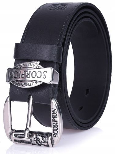 Pasek skórzany SCORPION czarny męski SKÓRA na Arena.pl