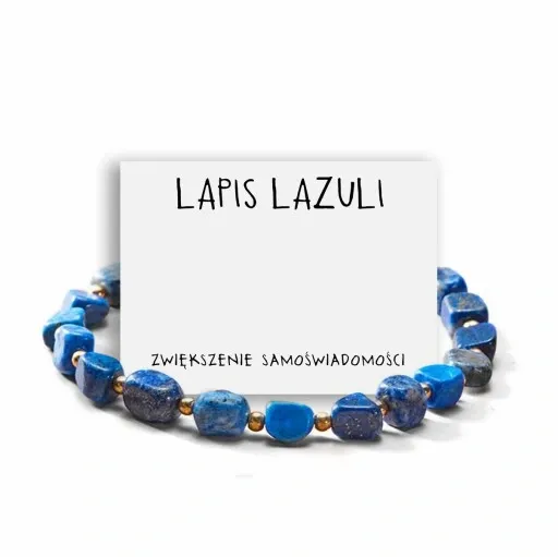 BRANSOLETKA DAMSKA MAKRAMA KAMIEŃ LAPIS LAZULI AMULET SAMOŚWIADOMOŚĆ zdjęcie 4